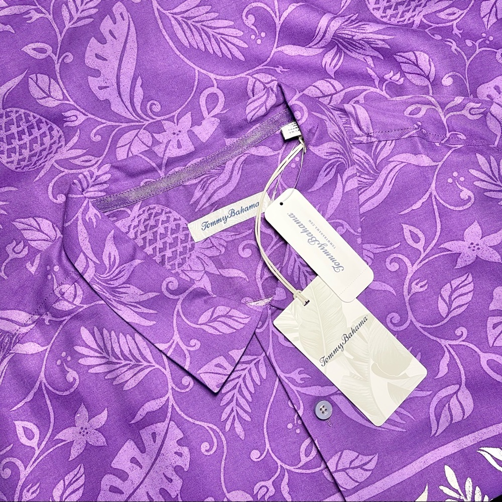 Tommy Bahama Silk Vacation Shirt Hawaiian Deep Grape / Purple